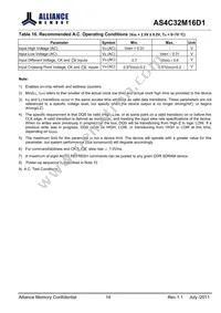 AS4C32M16D1-5TINTR Datasheet Page 14