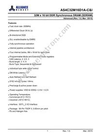 AS4C32M16D1A-5TINTR Datasheet Page 2