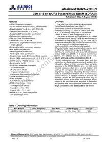 AS4C32M16D2A-25BCNTR Datasheet Cover