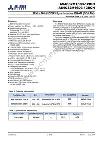 AS4C32M16D3-12BINTR Datasheet Page 2