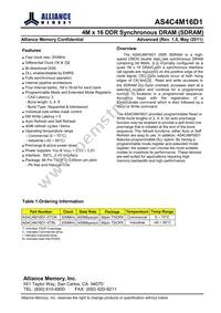 AS4C4M16D1-5TIN Datasheet Cover