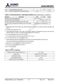 AS4C4M16D1-5TIN Datasheet Page 13