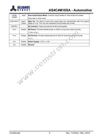 AS4C4M16S-6TAN Datasheet Page 5