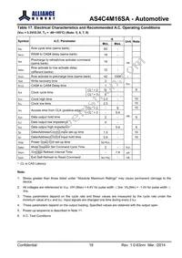 AS4C4M16S-6TAN Datasheet Page 19