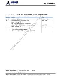 AS4C4M16S-6TCN Datasheet Cover