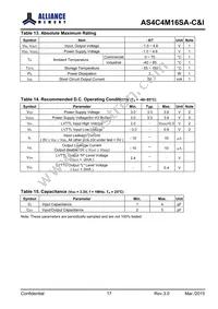 AS4C4M16SA-6BINTR Datasheet Page 18