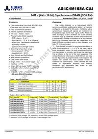 AS4C4M16SA-7BCN Datasheet Page 2