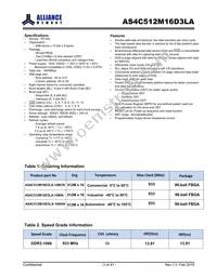 AS4C512M16D3LA-10BIN Datasheet Page 2