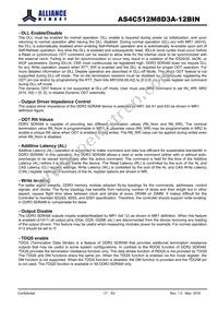AS4C512M8D3A-12BINTR Datasheet Page 17