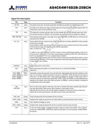 AS4C64M16D2B-25BCN Datasheet Page 4