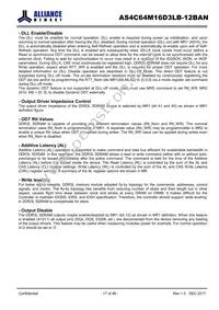 AS4C64M16D3LB-12BAN Datasheet Page 17