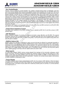AS4C64M16D3LB-12BINTR Datasheet Page 17