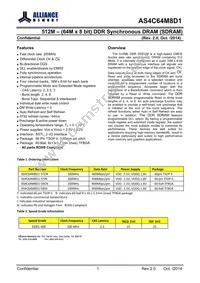 AS4C64M8D1-5TINTR Datasheet Page 2