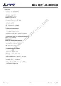 AS4C8M16D1-5BINTR Datasheet Page 2