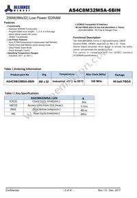 AS4C8M32MSA-6BINTR Datasheet Page 2