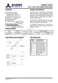 AS6C1016-55BIN Datasheet Page 2