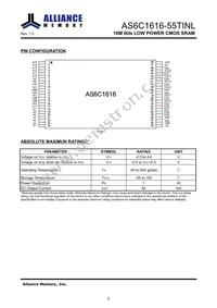 AS6C1616-55TINL Datasheet Page 3