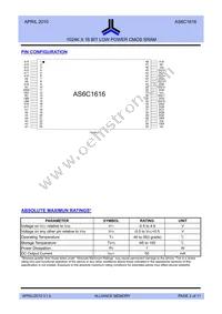 AS6C1616-55TINTR Datasheet Page 2