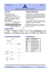 AS6C4016-55BIN Datasheet Cover