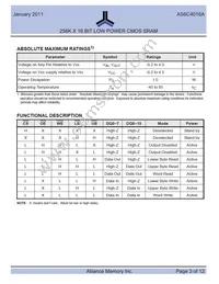 AS6C4016A-55BIN Datasheet Page 3