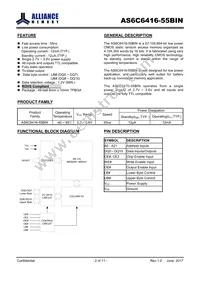 AS6C6416-55BINTR Datasheet Page 2