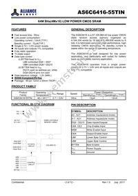 AS6C6416-55TINTR Datasheet Page 2