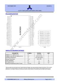AS6C8016-55ZINTR Datasheet Page 2