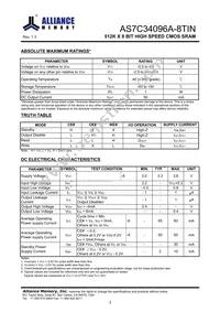 AS7C34096A-8TINTR Datasheet Page 4