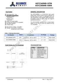 AS7C34096B-10BINTR Datasheet Page 2