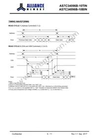 AS7C34096B-10BINTR Datasheet Page 6
