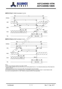 AS7C34096B-10BINTR Datasheet Page 7