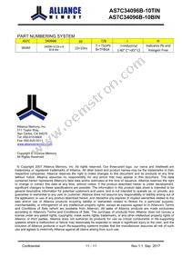 AS7C34096B-10BINTR Datasheet Page 11