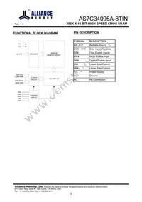 AS7C34098A-8TINTR Datasheet Page 3