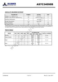 AS7C34098B-10TIN Datasheet Page 5