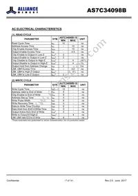 AS7C34098B-10TIN Datasheet Page 7