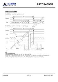 AS7C34098B-10TIN Datasheet Page 8