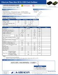 ASFLMX-100.000MHZ-5ABD Datasheet Cover
