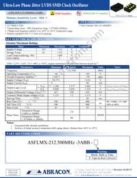 ASFLMX-212.500MHZ-3ABB Datasheet Cover