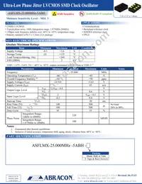ASFLMX-25.000MHZ-5ABH Datasheet Cover