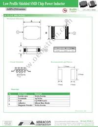 ASPI-2510-4R7M-T2 Datasheet Page 2