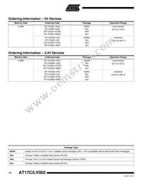 AT17C002-10JC Datasheet Page 14