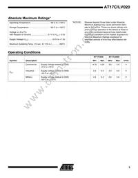 AT17LV020-10JI Datasheet Page 5