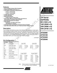 AT25160N-10SC-1.8 Datasheet Cover
