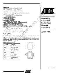 AT25F4096W-10SU-2.7 Datasheet Cover