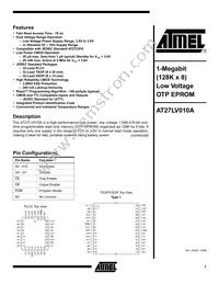 AT27LV010A-90VI Datasheet Cover