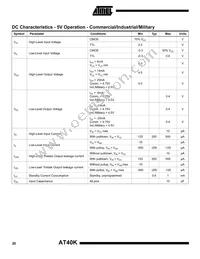 AT40K40LV-3FQC Datasheet Page 20