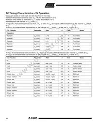 AT40K40LV-3FQC Datasheet Page 22