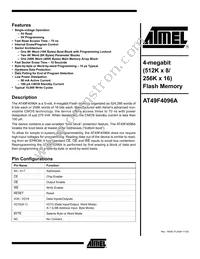 AT49F4096A-70TI Datasheet Cover