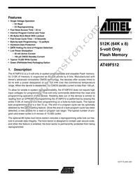 AT49F512-55VI Datasheet Cover