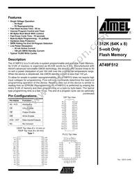 AT49F512-90VC Datasheet Cover